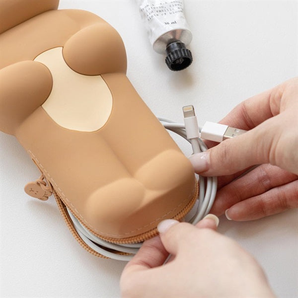 BRUNCH BROTHER Silicone Pen Case Bear Milk Tea