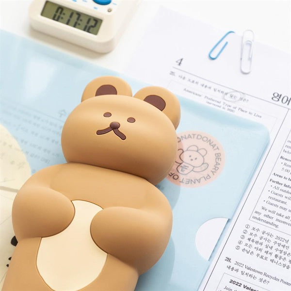 BRUNCH BROTHER Silicone Pen Case Bear Milk Tea