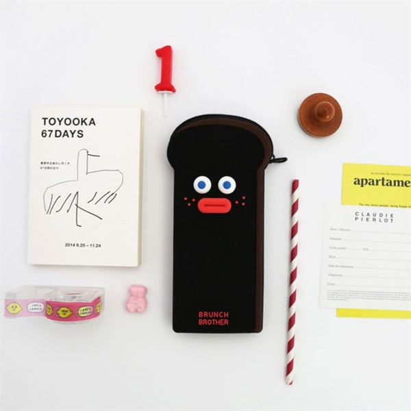 BRUNCH BROTHER Silicone Pen Case Toast Black