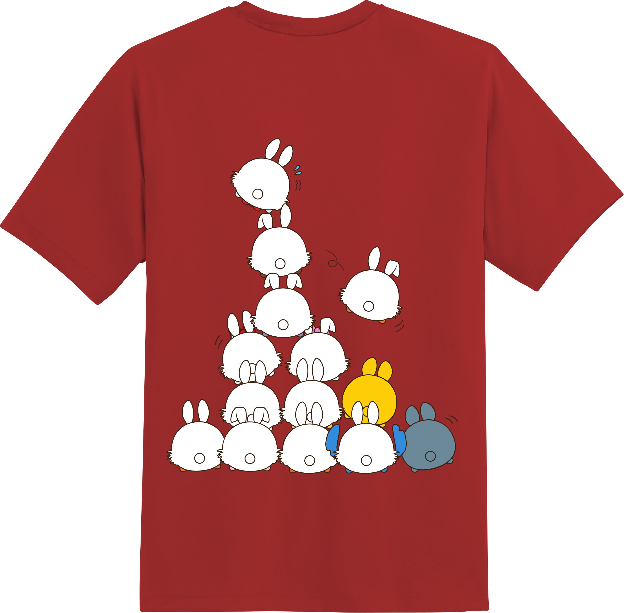 SANRIO T-Shirt Adult Tsum Tsum Rabbit Red XS