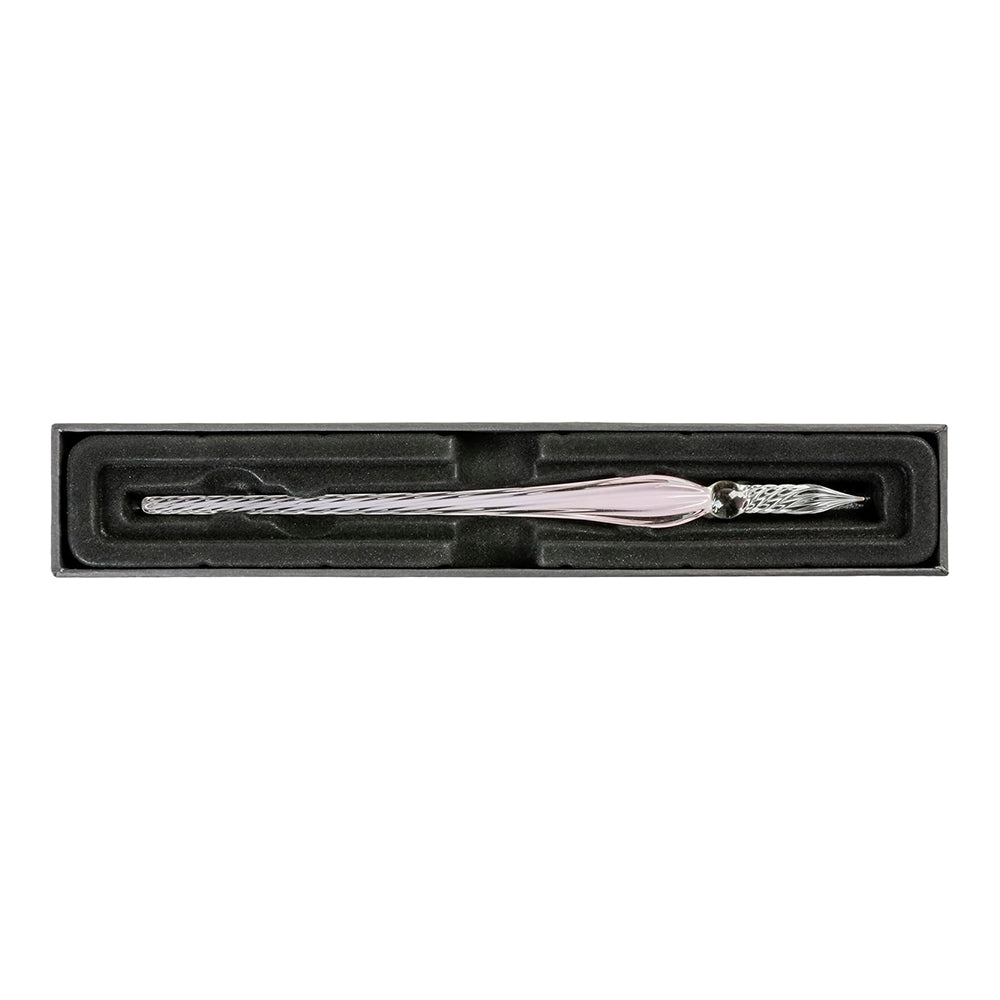 JACQUES HERBIN Twisted Glass Pen 18cm Light Pink
