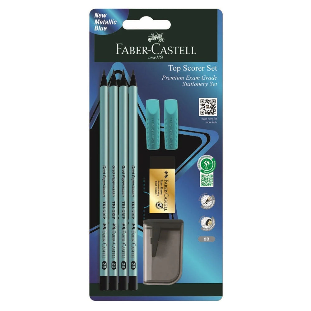 FABER-CASTELL Tri-Grip 2B 212146 Top Scorer Set Met Blue Edition