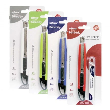 DOLPHIN Cutter Knife DOL8389 9mm +Blade 5s White
