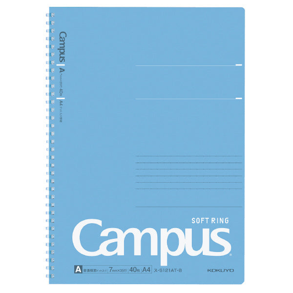 KOKUYO Campus Soft Ring A4 Dot Ruled 40s Blue