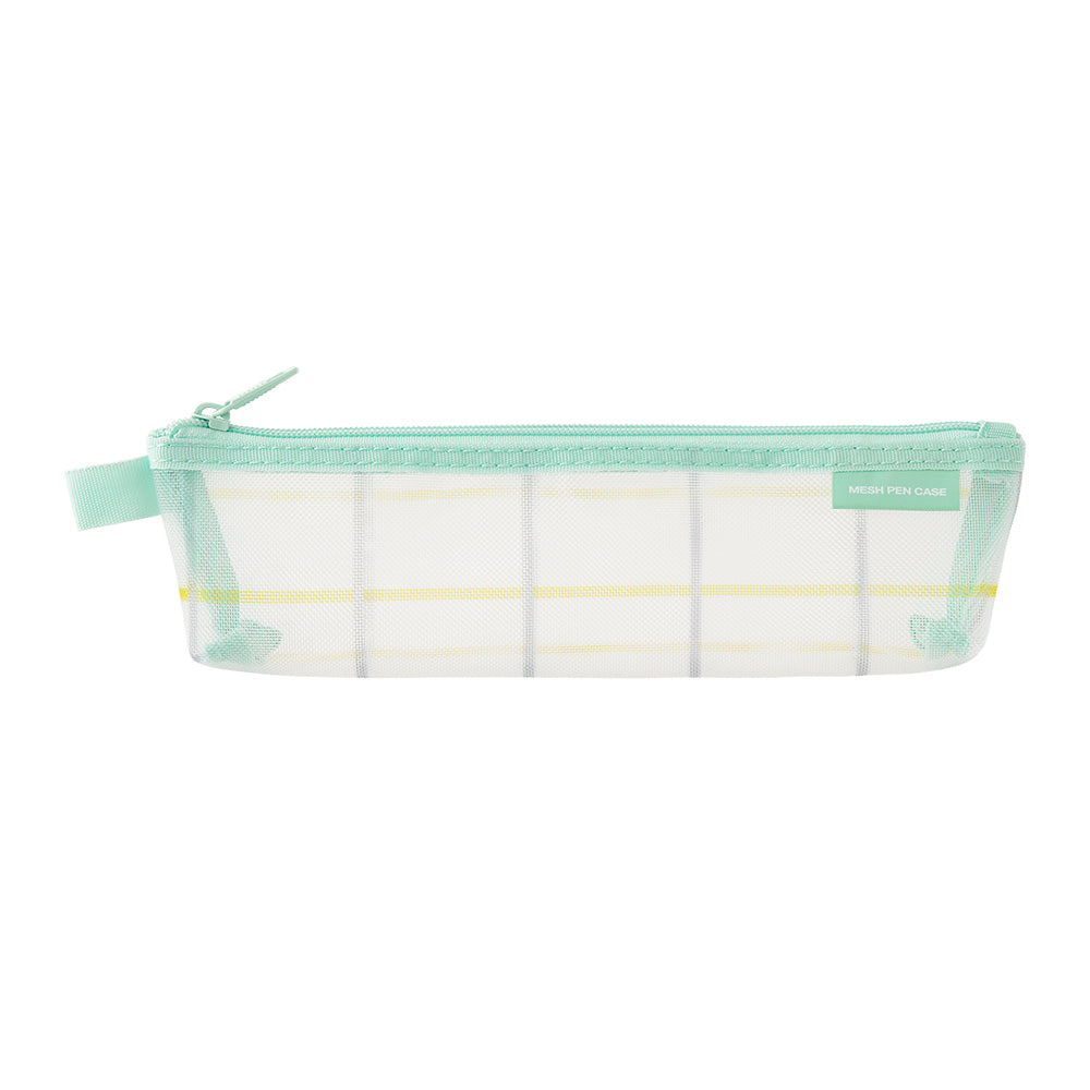 MIDORI Mesh Pen Case Limited Edition Check Green
