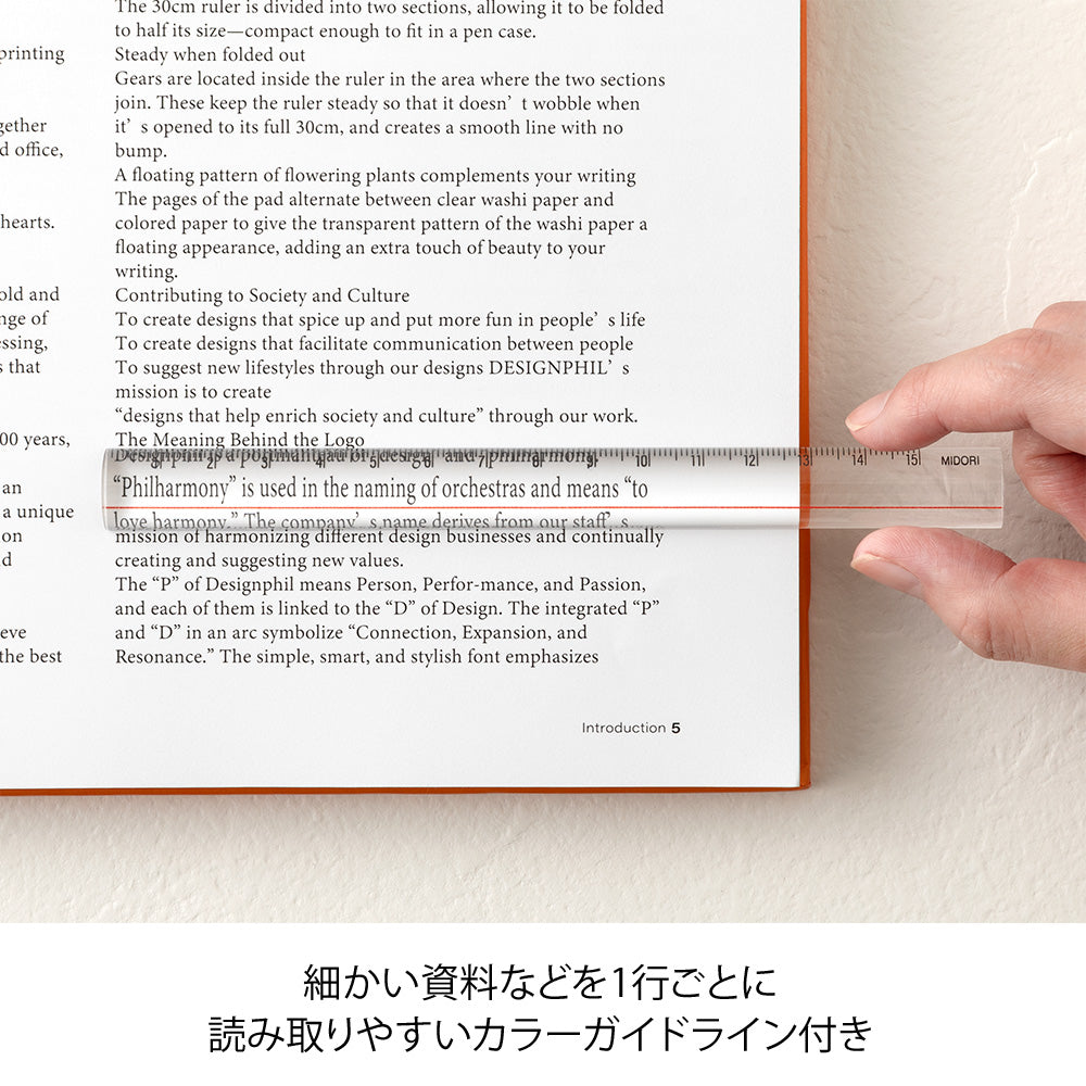 MIDORI Lens Ruler 15cm Clear