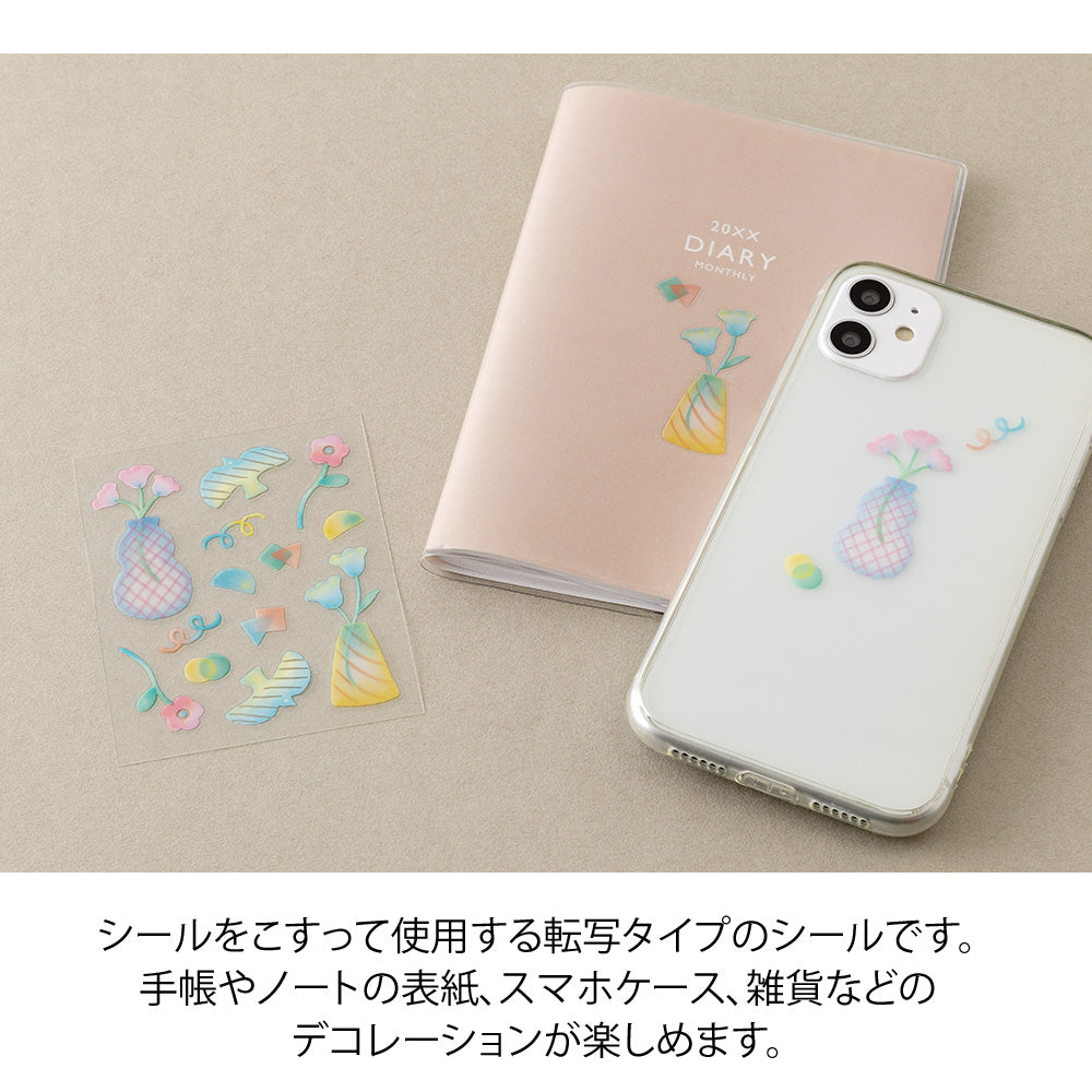 MIDORI Glossy Transfer Sticker 2702 Flower Vase