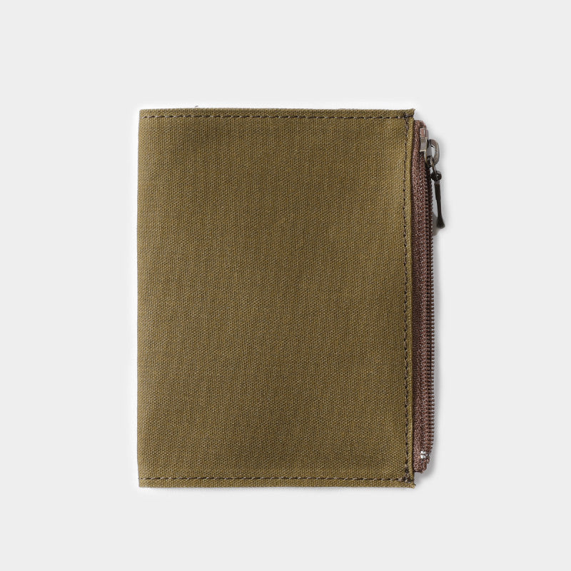 TRAVELERS FACTORY Passport Size Cotton Zipper Case Olive
