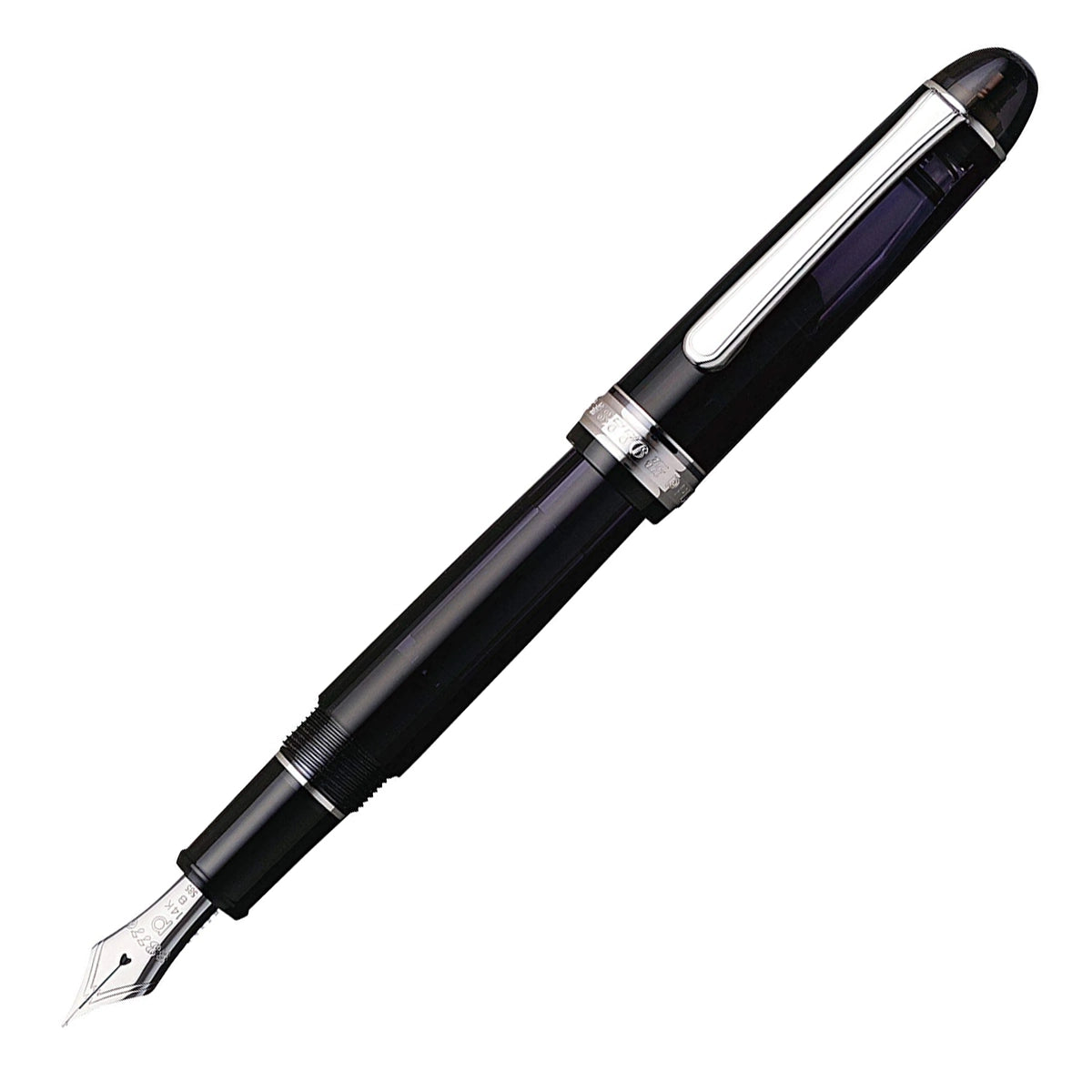PLATINUM #3776 Century Rhodium Fountain Pen Black Diamond Broad