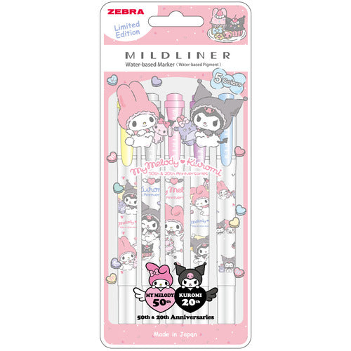 ZEBRA Mildliner Highlighter Limited Edition My Melody Kuromi Set of 5