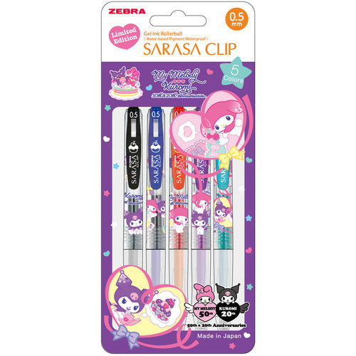 ZEBRA Sarasa Clip 0.5mm Limited Edition My Melody Kuromi Set of 5