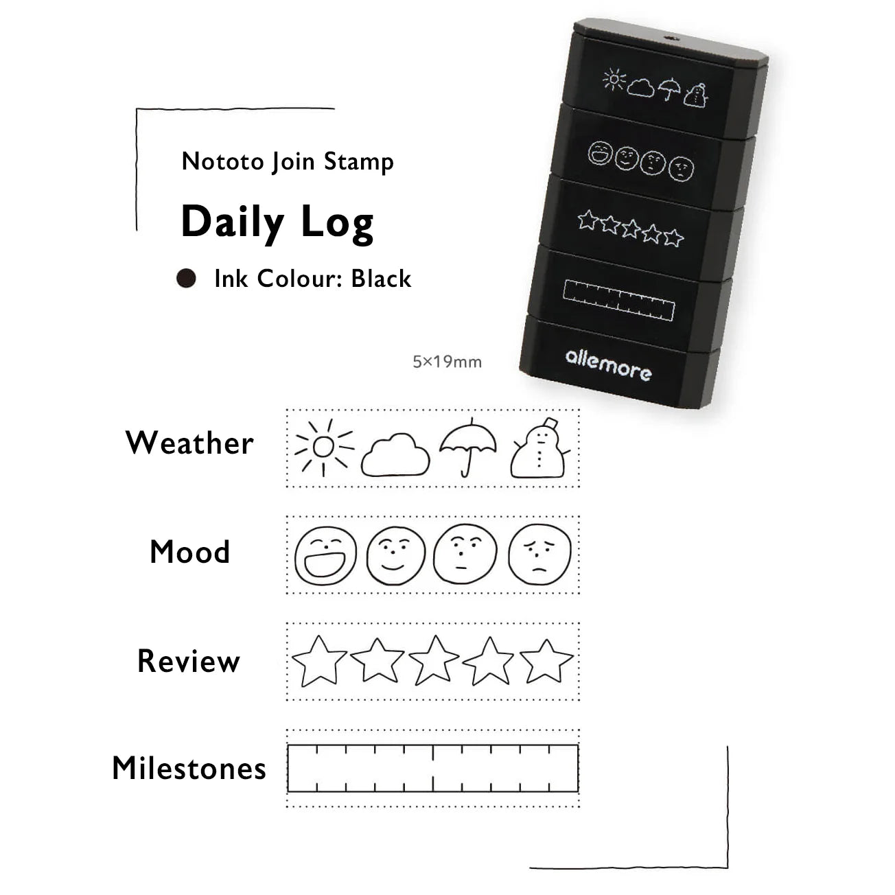 SHACHIHATA Nototo Join Stamp Daily Log