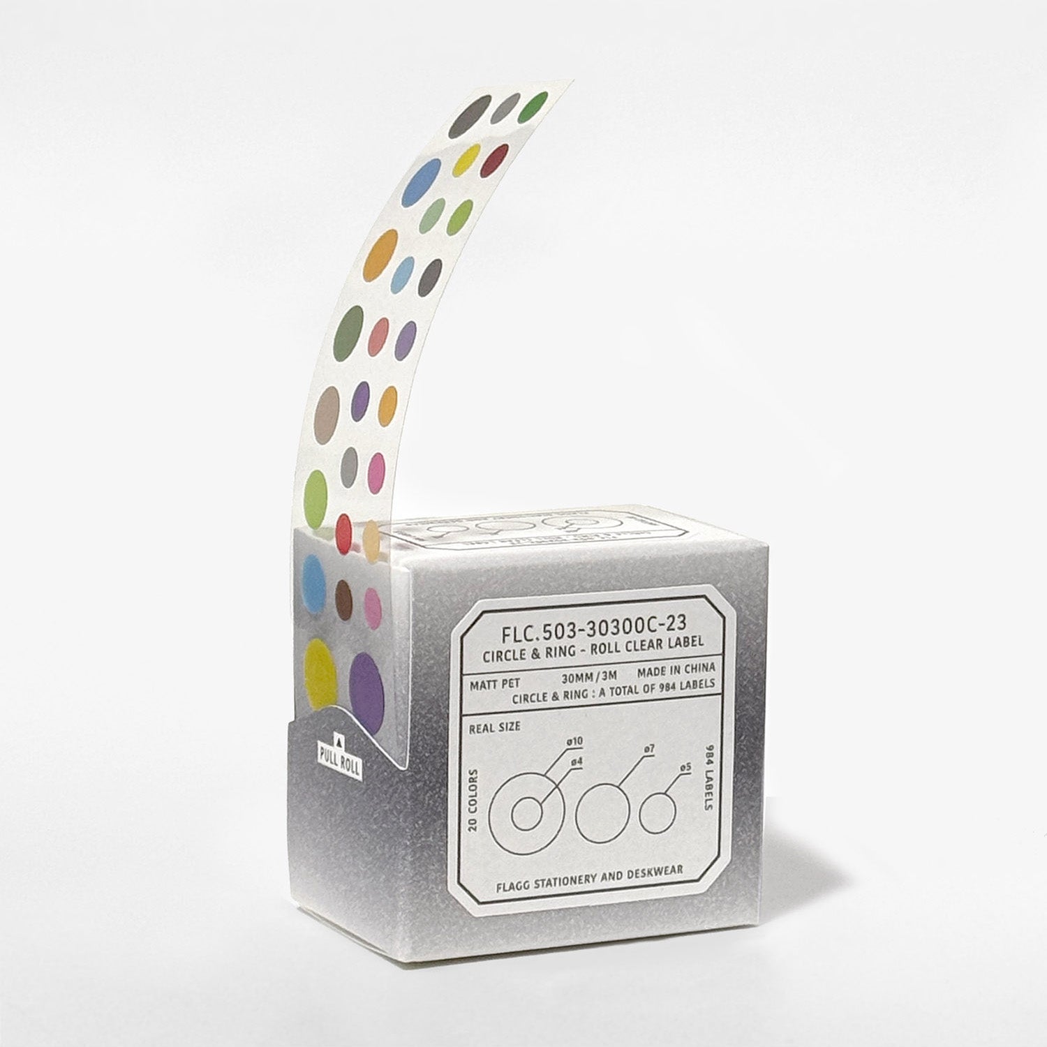 FLAGG Roll Clear Label Circle & Ring