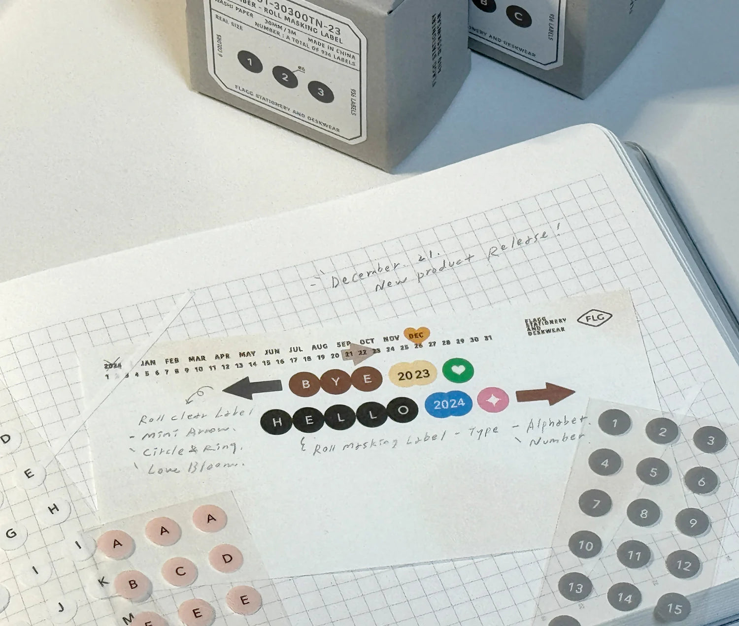 FLAGG Roll Masking Label Type Alphabet