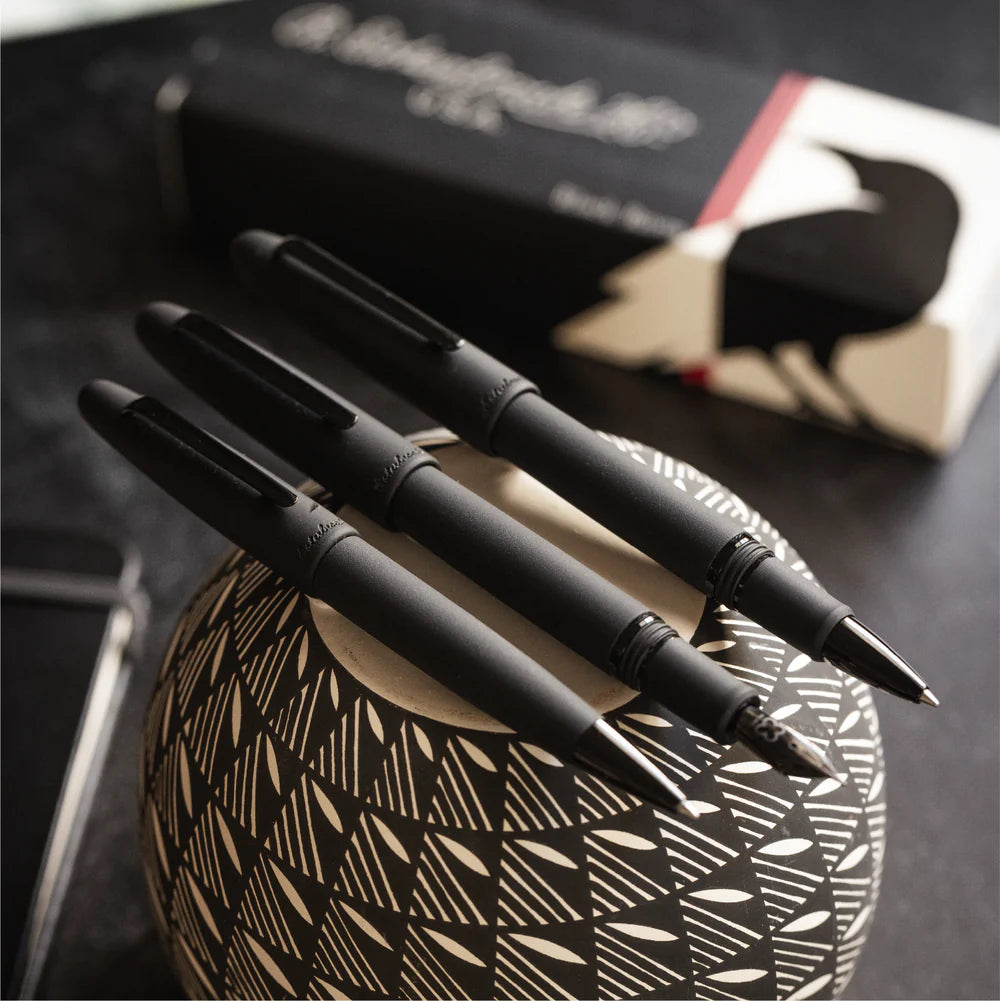 ESTERBROOK Estie Raven Black Push Piston Fountain Pen Fine