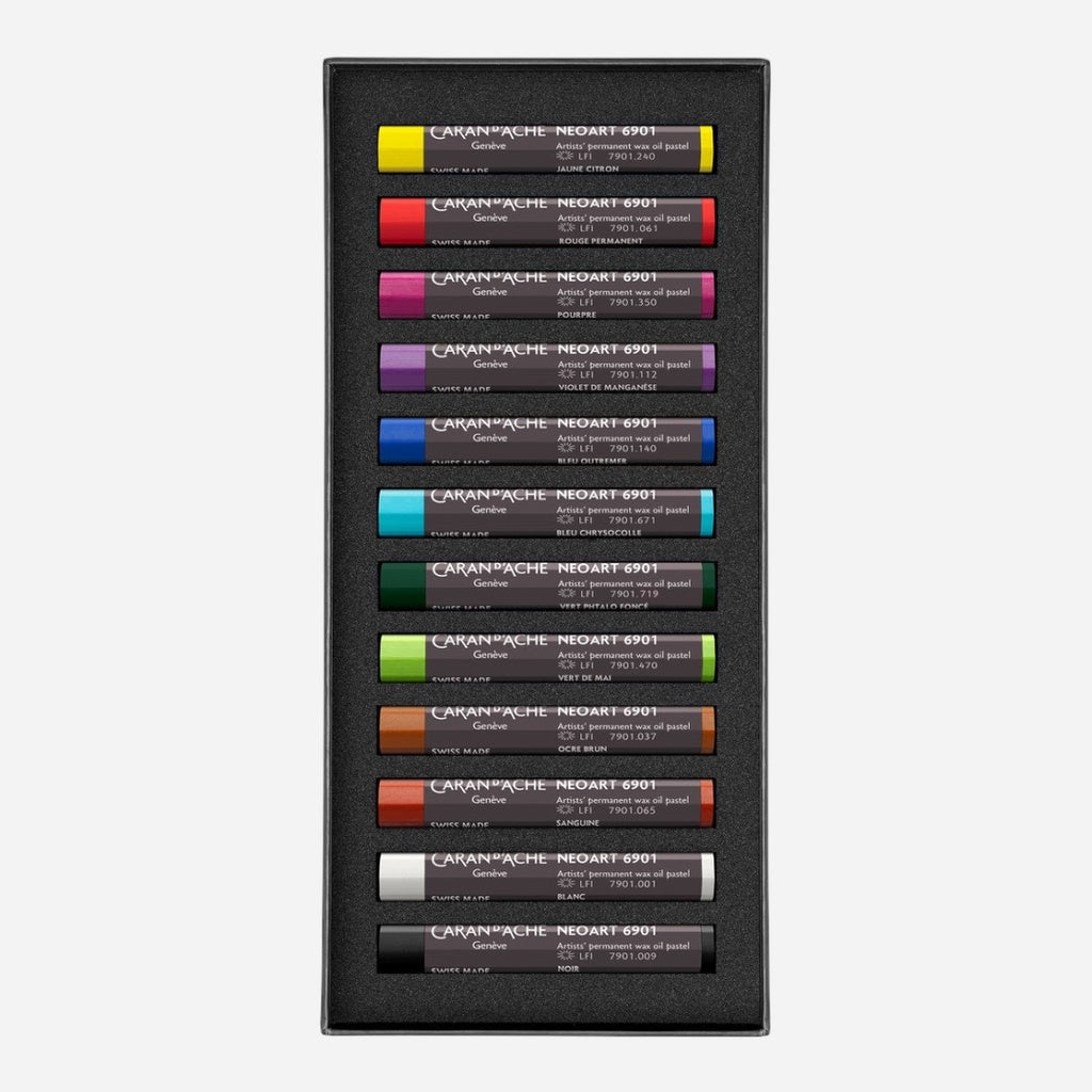 CARAN D'ACHE NeoART 6901 Wax Oil Pastels Box of 12s