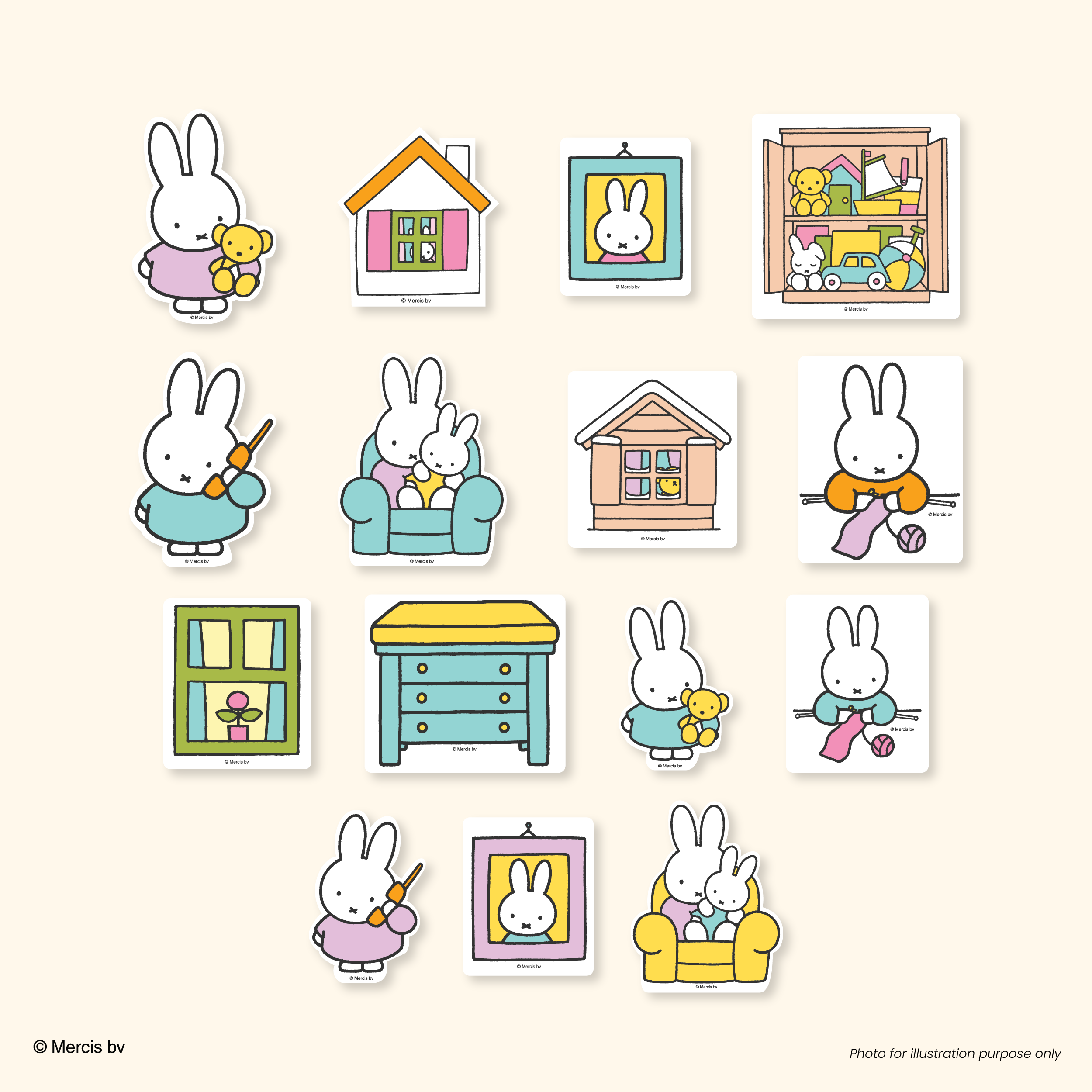 MIFFY x 70th Stickers Pack Cozy Home