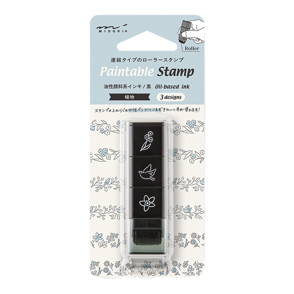 MIDORI Paintable Stamp Roller Plant