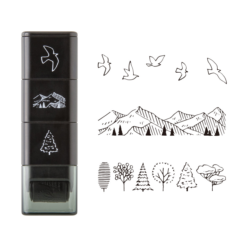 MIDORI Paintable Stamp Roller Mountain View