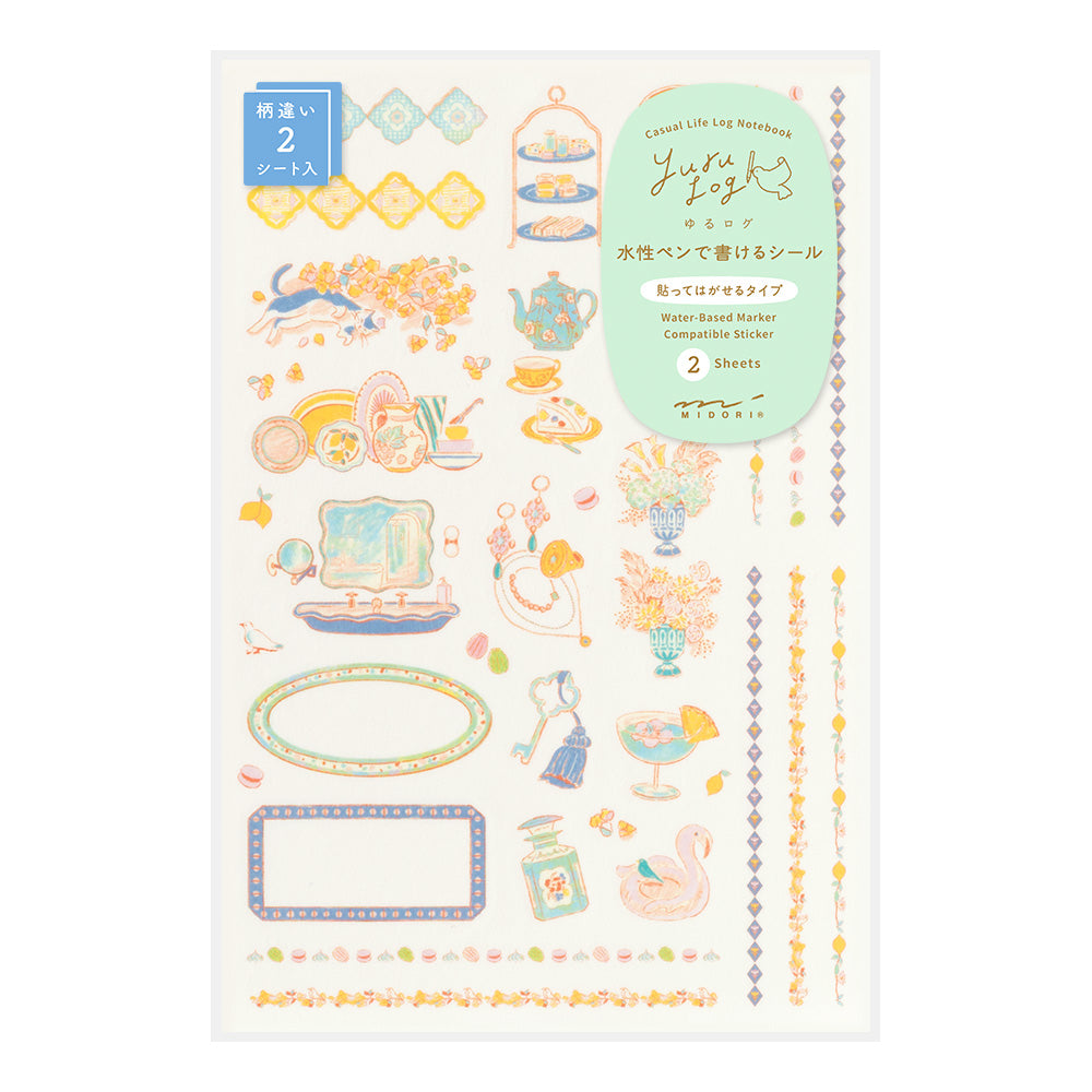 MIDORI Yuru Log Sticker 2-Sheets Travel & Hotel
