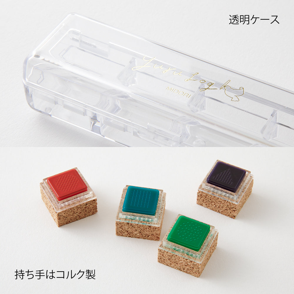 MIDORI Yuru Log Pre-Inked Stamp Geometry
