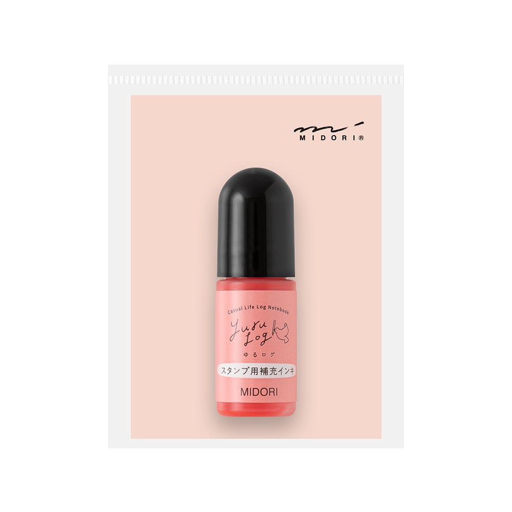 MIDORI Yuru Log Pre-Inked Stamp Refill Pink