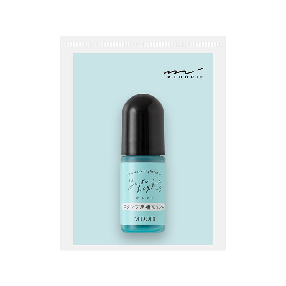 MIDORI Yuru Log Pre-Inked Stamp Refill Blue Nordic