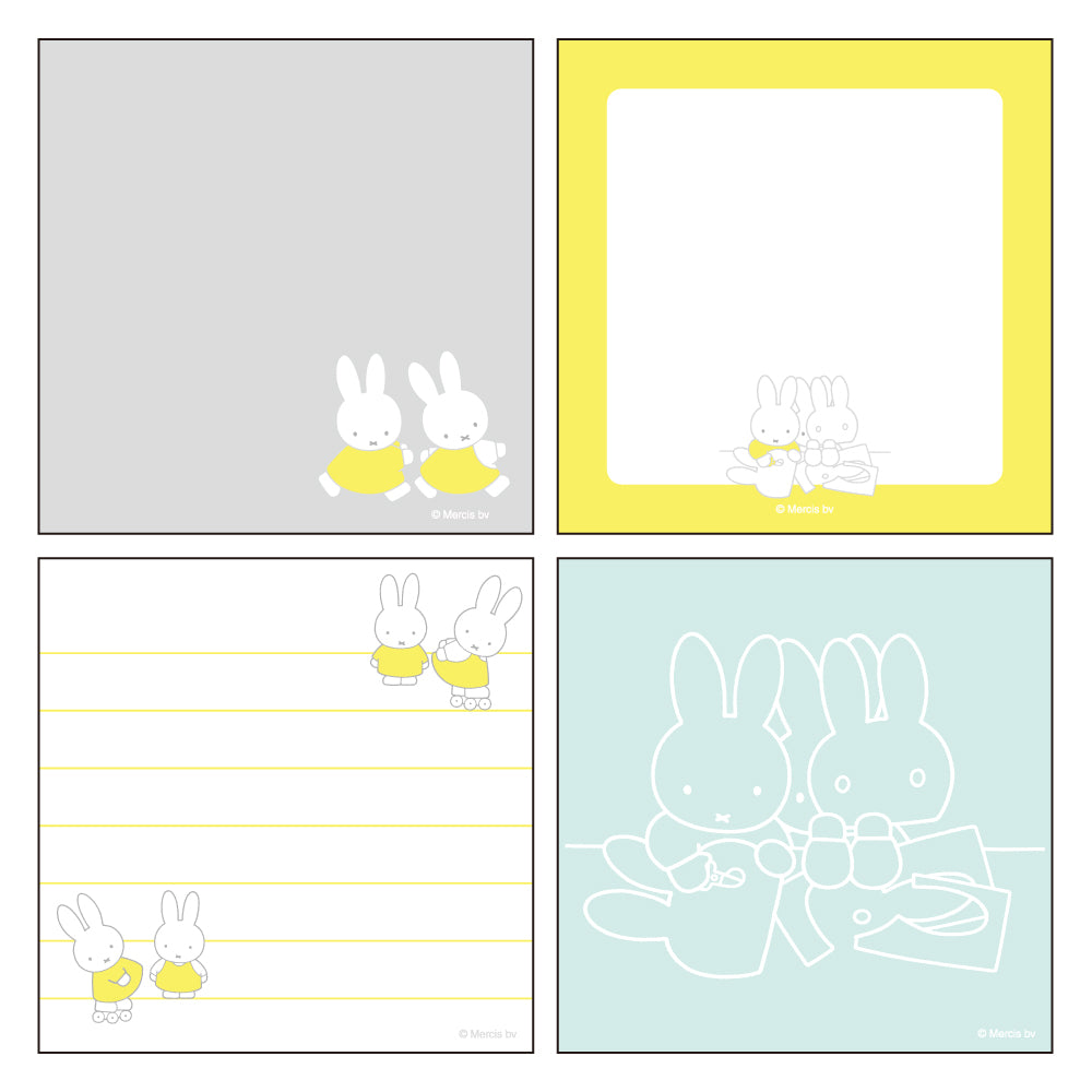 MIFFY x greenflash Memo Pad Square 10x10cm Bicolor Friend