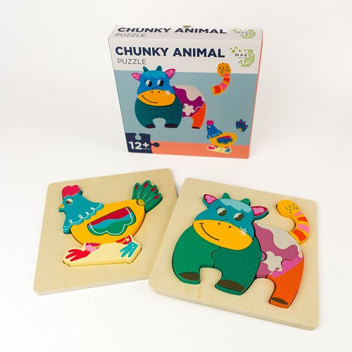 MAE Chunky Wooden Puzzle Animals