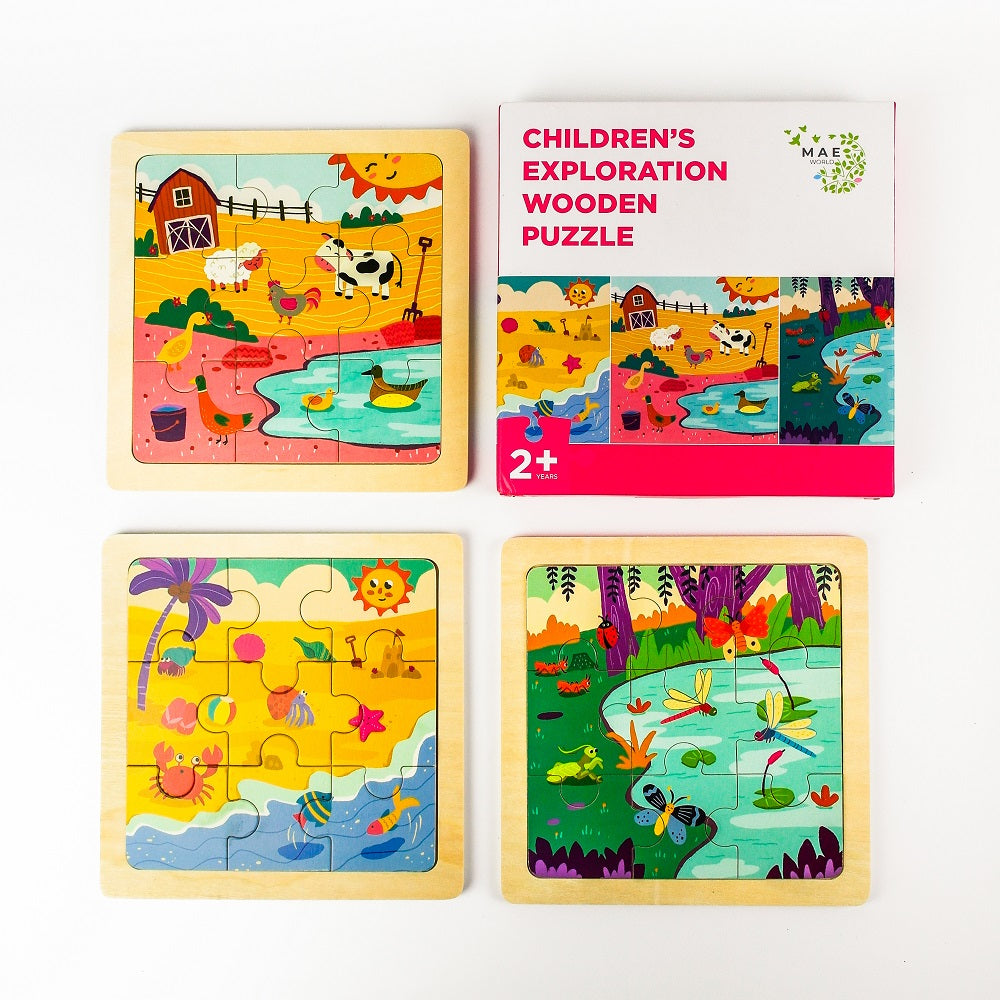 MAE Children Exploration Wooden Puzzle