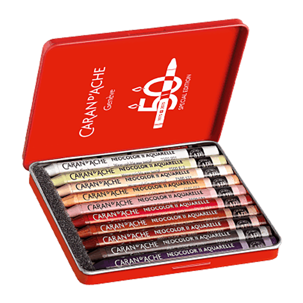 CARAN D'ACHE Neocolor II 50 Years Pastels Metal Box of 10 Portrait