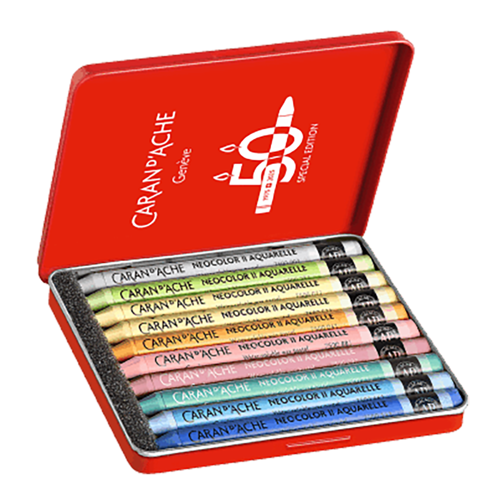 CARAN D'ACHE Neocolor II 50 Years Pastels Metal Box of 10 Pastel