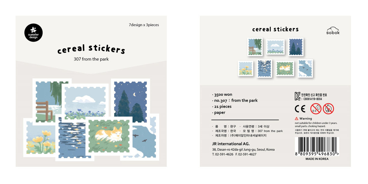 SUATELIER Cereal Stickers From The Park
