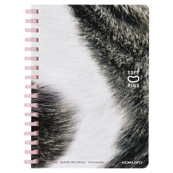 KOKUYO Soft Ring Notebook A6 5mm Grid Puni Puni Koneko Saba Kitty