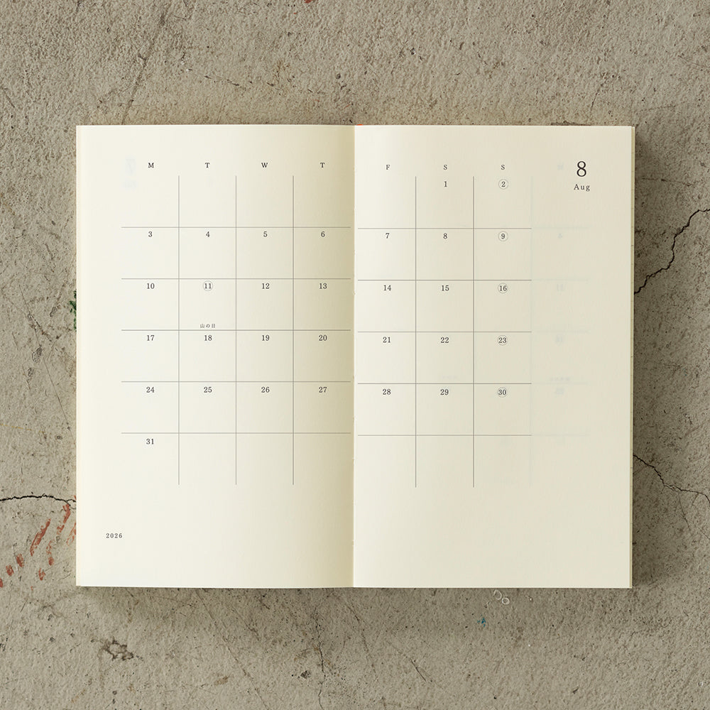 MIDORI MD 2026 Notebook Diary B6 Slim
