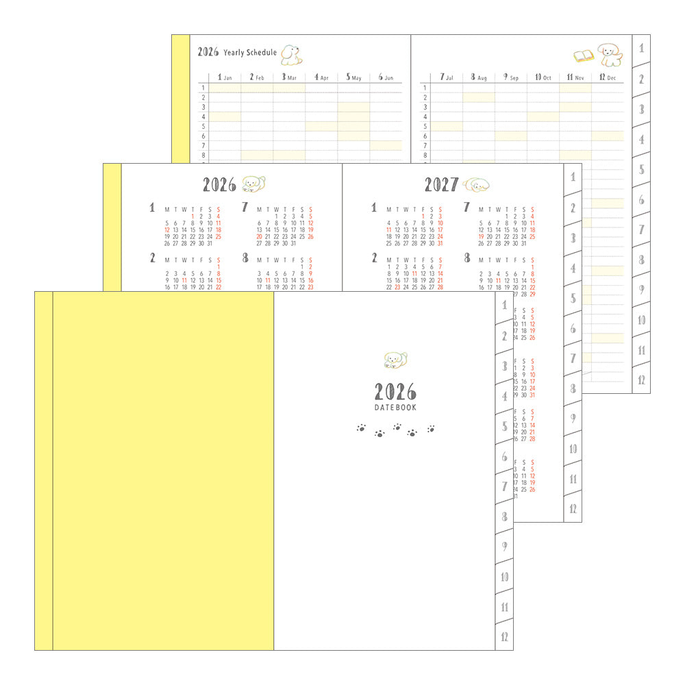 MIDORI 2026 Pocket Diary Mini Dog
