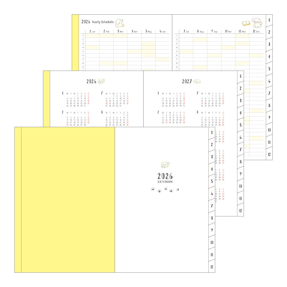 MIDORI 2026 Pocket Diary B6 Dog