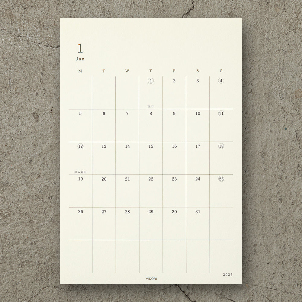MIDORI MD 2026 Diary Sticker L