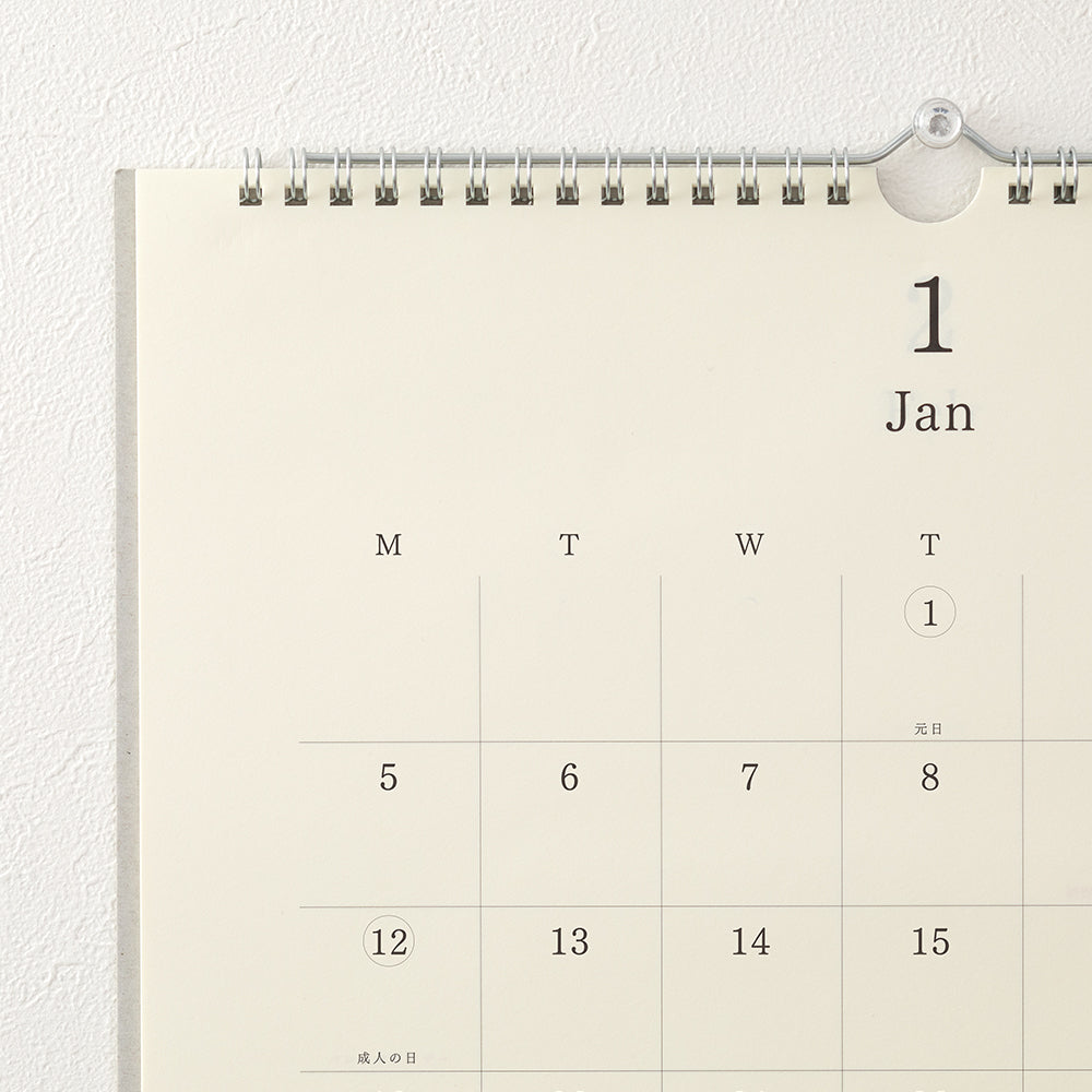MIDORI MD 2026 Calendar Wall-Hanging with Pencil