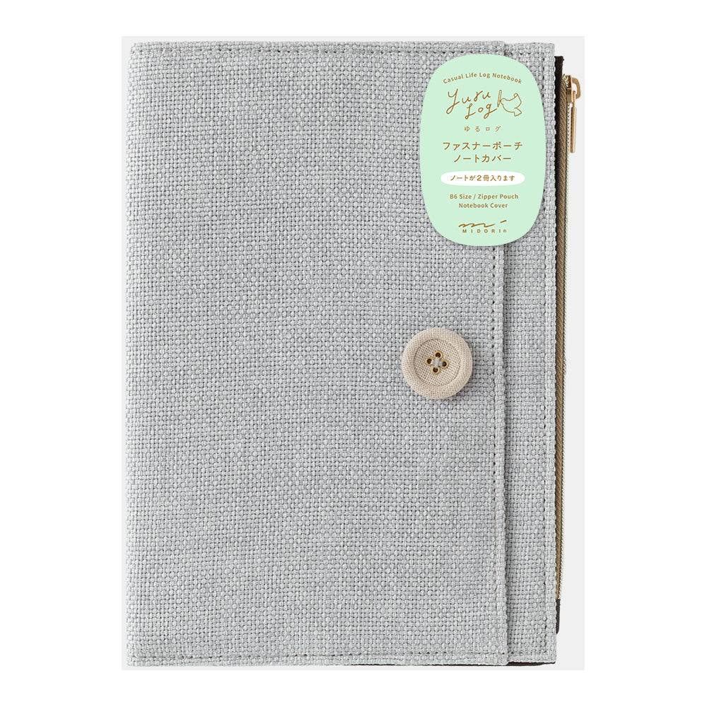 MIDORI Yuru Log Notebook Cover B6 Cloth Gray