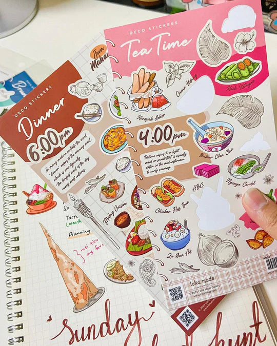 LOKAMADE Kisscut Deco Sticker KDS07: Jom Makan Tea Time!