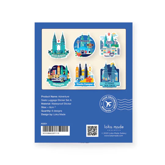 LOKAMADE Adventure Seals Set Luggage Sticker ASS01: Set A