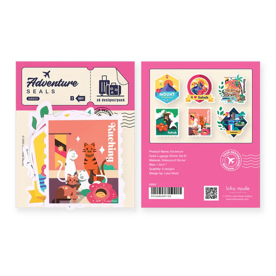 LOKAMADE Adventure Seals Set Luggage Sticker ASS02: Set B