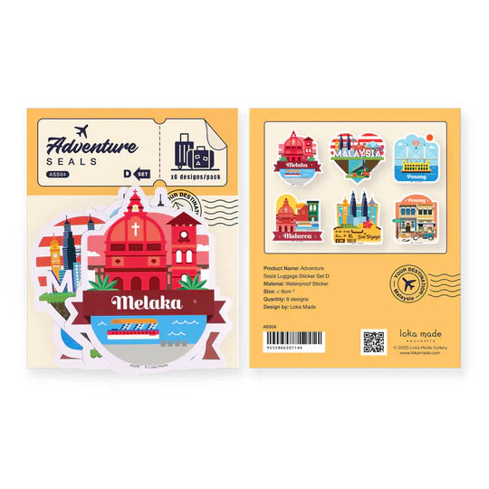 LOKAMADE Adventure Seals Set Luggage Sticker ASS04: Set D