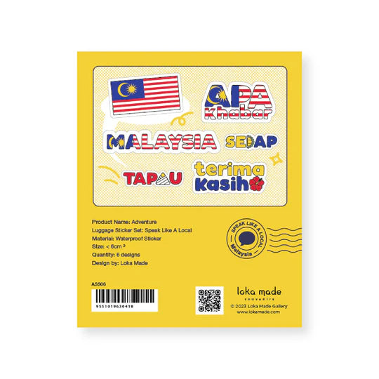LOKAMADE Adventure Seals Set Luggage Sticker ASS06: Speak Like A Local_Malaysia