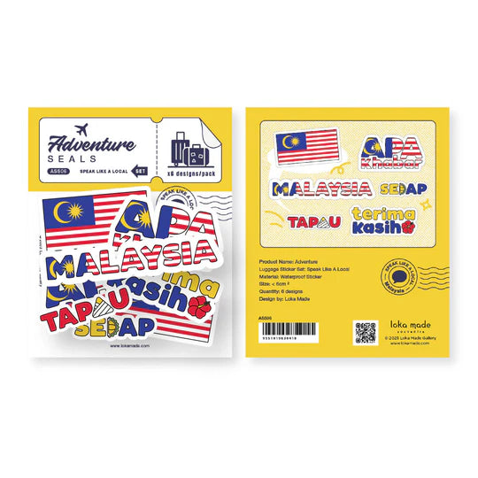 LOKAMADE Adventure Seals Set Luggage Sticker ASS06: Speak Like A Local_Malaysia