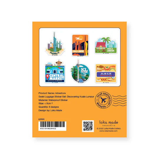 LOKAMADE Adventure Seals Set Luggage Sticker ASS08: Kuala Lumpur