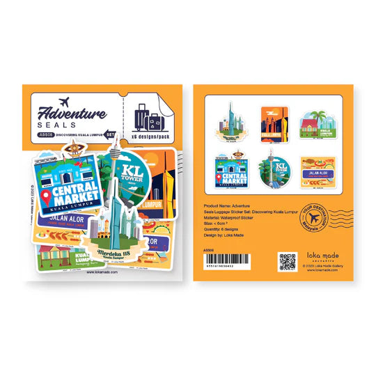 LOKAMADE Adventure Seals Set Luggage Sticker ASS08: Kuala Lumpur