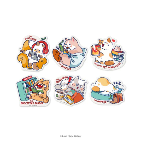 LOKAMADE Adventure Seals Set Luggage Sticker ASS11: Reader Cat