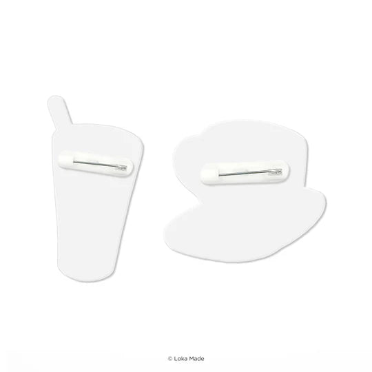 LOKAMADE Minum-minuman Deco Acrylic Pin IP04: White Coffee & Air Bandung